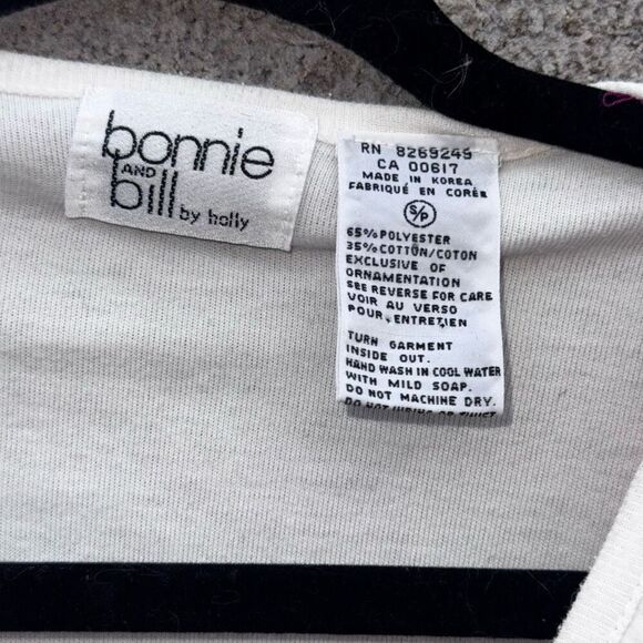 Vintage BONNIE and BILL by HOLLY Coquette Sweatshirt Women's Small Medium - Picture 3 of 7